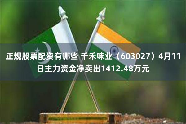 正规股票配资有哪些 千禾味业（603027）4月11日主力资金净卖出1412.48万元